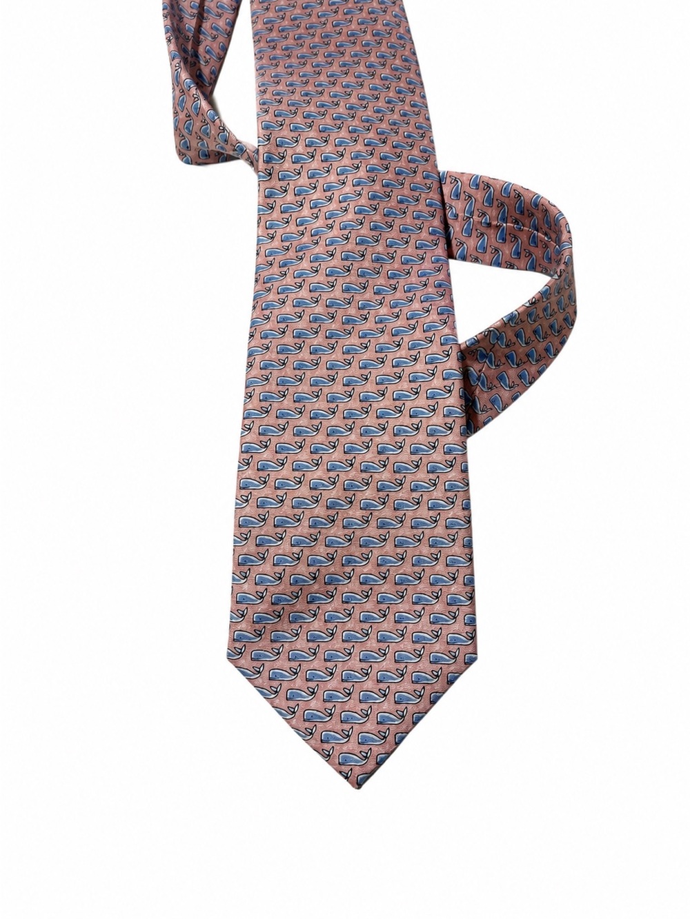 SERO Baby Blue Whales Preppy Pink Novelty New England Classic Silk Necktie Tie